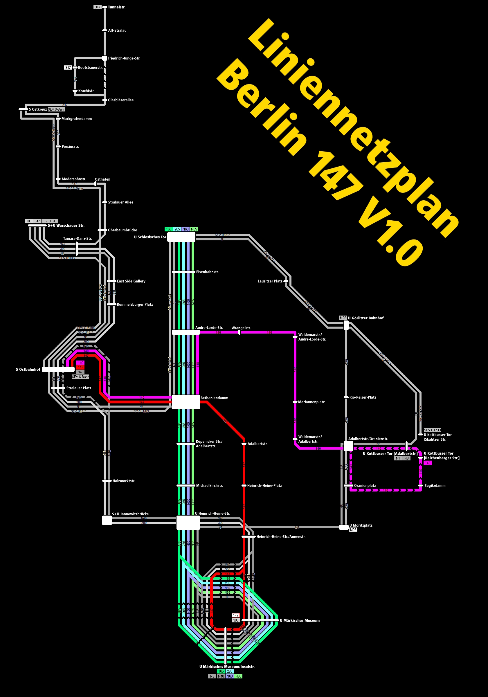 Streckennetzplan Berlin 147